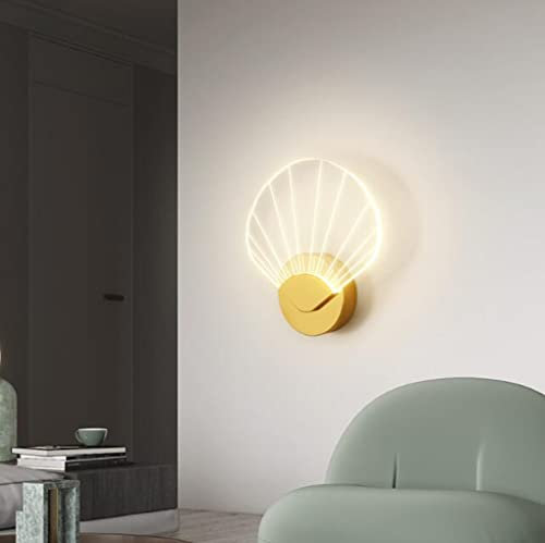 SXYSXYSXY LED Dimmbar Wandleuchte Innen 3W Acryl Muschel Wandlampe Modern Wandbeleuchtung 3000K/4500K/6000K Wandleuchten Wandlicht für Wohnzimmer Schlafzimmer Treppenhaus FlurTreppenhaus 20 * 21cm