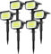 LOTMOS 6 Pezzi Faretti Solari a LED da Esterno, 72 LED Lampade Solare da Giardino Potenti 3 Livelli di Luminosità, Impermeabile Luci Lampioni Solari da per Piscina, Cortile, Alberi (Bianco Freddo)
