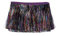 YYCRAFT 25,4 cm breite Fransenbordüre Girlande Tanzkostüm Fransenborte – Glänzender Folieneffekt Party-Dekoration (Regenbogen-Schwarz, 4,5 m)