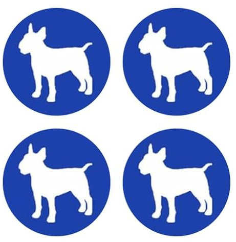Sammys Shirt Store Bullterrier Rassehund Hunde Nummernschild/Kennzeichen Aufkleber Autoaufkleber 4er Set