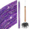 Kit di 200 Ciocche di Tinsel per Capelli con Strumenti Orpelli con Glitter per Extension dei Capelli Accessori per Estensione di Capelli per Intrecciare Capelli Donna Bambini (Viola)