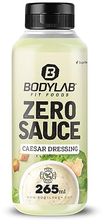 Bodylab24 ZERO Sauce, Caesar Dressing, 265 ml | Kalorienarm, nur 3–9 kcal je 15-g-Portion, fett- und zuckerreduziert, ideal für süße und herzhafte Speisen