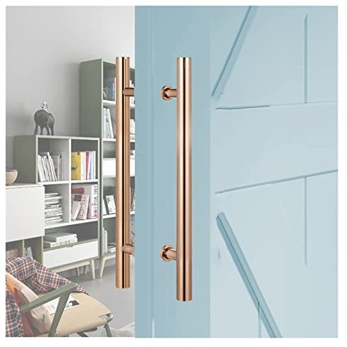 Tirador de puerta corredera comercial de doble cara, tiradores de puerta de empuje de acero inoxidable resistente con herrajes, tiradores de puerta de madera de vidrio modernos y elegantes para baño