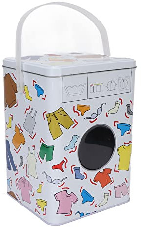 BEIJIALY Metal Laundry Powder Tin, Washing Powder Storage Tin, Laundry Detergent Powder Storage Box Simple Unique Cute Household Item Socks Container Organizer