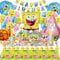 IXOKEV 101 PCS Gebutstag Deko Partygeschirr, Party Supplies Set, Deko Folienballon, für Kindergeburtstags Party Dekoration Teller Becher Servietten Tischdecke Happy Birthday Banner