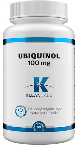 Klean Labs - Ubiquinol 100 mg - 60 Weichkapseln - hochdosiert & hohe Bioverfügbarkeit - aus dem Premium Markenrohstoff Kaneka Ubiquinol ™