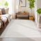 HomebyHome Langlebiger Teppich Wohnzimmer 300x400 Cut-Loop Creme 280 x 370 cm - Kurzflor Schlingenteppich Schlafzimmer Dekorativ Meliert Struktur Küchenteppich Schlingenflor