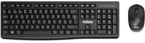 Nilox Tastatur und Maus NXKMWE012 Schwarz QWERTY Spanisch