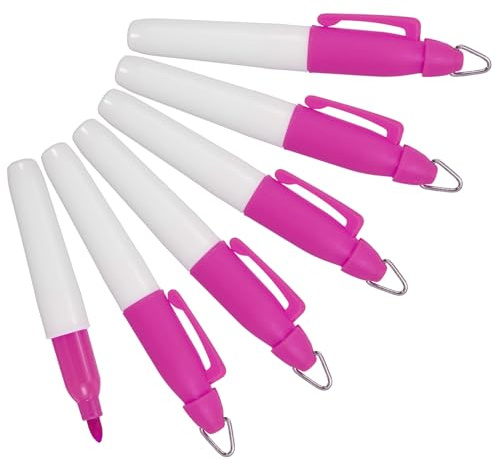 PATIKIL Mini Permanent Marker, 6er Pack Golfball-Marker-Stifte mit Schlüsselanhänger-Clip für Büro, Meetings und Outdoor-Aktivitäten, Pink