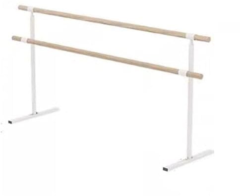 ASumPio Ballettstange, Freistehende Ballettstange Aus Holz, Tragbare Tanzstange, Bodenstehender Ballettstock Für Erwachsene Und Kinder, Gymnastikübungen (Weiß, Doppelt, 120 cm)