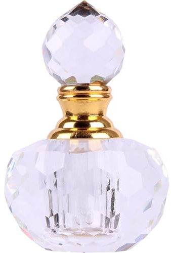 Tsffae Glass Perfume Bottle 1ml Empty Refillable Perfume Dropper Bottle Vintage Crystal Essential Oil Bottle Fragrance Container for Women or Girls
