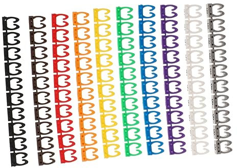 PHENOFICE 2sets Cable Identifier Numbered Labels Cord Management Multicolored Cable Tags for Easy Identification 100pcs*2