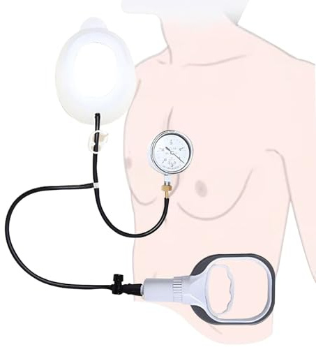Taeoksn Vakuumglocke zur Trichterbrust - Trichterbrust-Orthese zur körperlichen Korrektur, Echtzeit-Druckmessgerät-Überwachung(Large)