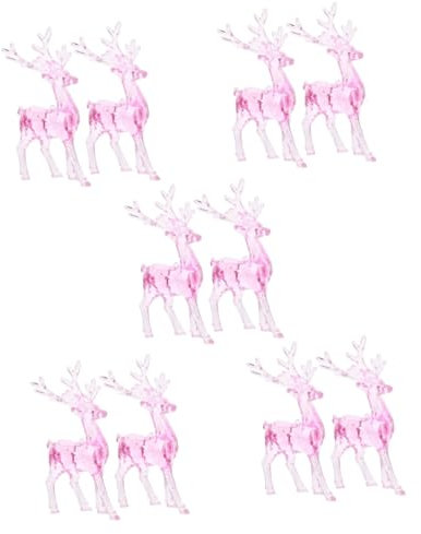 IMIKEYA Hirsch Figur 10 STK Weihnachtshirsch-Statue Weihnachtliche Elchdekoration Hirschstatuen Und Figuren Elch Hängende Verzierung Falsches Rentier Rentierfiguren Weihnachtshirsch Figur Rosa Acryl