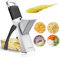 OYKEFAW Upgrade Safe Mandoline Slicer for Kitchen, 5 in 1 Vegetable Chopper, Mandolin Potato Slicer with Thickness Adjuster, French Fry Cutter, Veggie Dicer Faster Kitchen Slicer for Meal Prep Black