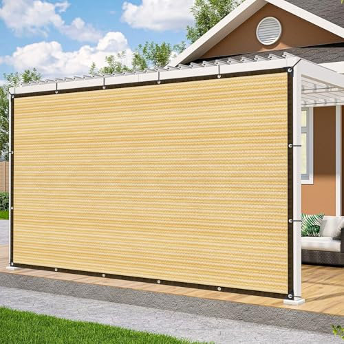 Red de sombreado para jardín, 2 x 2 m, red de sombra beige con ojales para toldo de terraza, red de protección visual para flores, patio, balcón, plantas, gallinero, ganado
