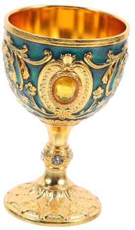 MAGICLULU Cáliz Medieval Retro De Metal para Vino y Cócteles Elegante Copa Ceremonial para Halloween y Celebraciones Resistente y Duradero