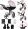 Junama Kinderwagen Diamond Fluo 2in1 3in1 4in1 (06 - Rosa, 3in1 mit Autositz)