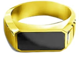 GWSGSFAS Personalisierte Mode Glänzend Schwarz Öl Tropfen Ring Viereckig Herren Ring-gold-12