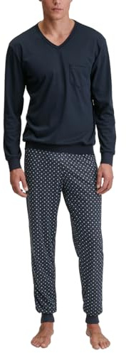 CALIDA Relax Streamline Bündchen-Pyjama Herren | Schlafanzug mit Bündchen, weiche Interlock-Qualität und formstabiler Komfort