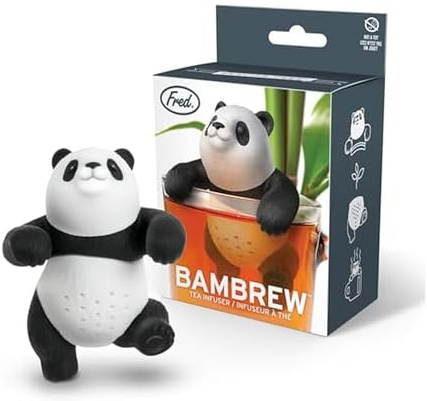 Genuine Fred BAMBREW Tea Infuser Cute Panda Design- for Loose Leaf Tea Flexible, Easy to Clean Silicone Fun Gift for Tea Lovers Clever Kitchen Gadget