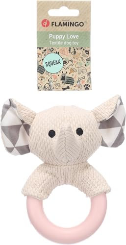 Flamingo Spielzeug Puppy Fabbo Elefant Weiß – Speziell für Welpen, Hilft Zahnstein zu Verhindern, Massiert das Zahnfleisch und Bietet Spielspaß