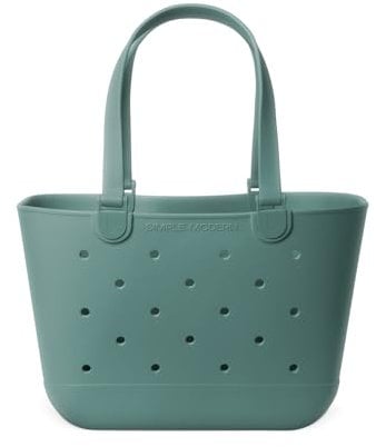 Simple Modern Strandtasche aus Gummi | Große Wasserdichte Tragetasche mit Reißverschlusstasche für Strand, Pool, Boot, Einkäufe, Sport | Getaway Bag Kollektion | Laguna | Large