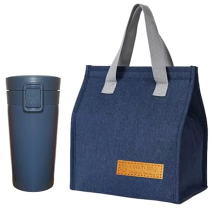 Genérico Vaso termico cafe para llevar+Bolsa termica pequeña Vaso termico cafe Termo cafe para llevar Termo cafe Termo cafe pequeño Termo cafe 500ml Bolsa termica comida trabajo.