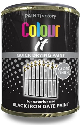 AOC24 - 300ml Black Iron Gate Paint - Quick Drying Paint Gloss Finish - Garden Gate Paint for Exterior Use - All Purpose Black Iron Gate Paint - Durable Finish Household Gates & Railings Paint (1)
