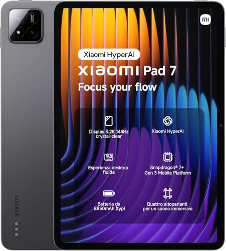 Xiaomi Pad 7 8+ 256GB Mi Tablet, Display 11.2 Zoll, Standby-Zeit bis zu 33,9 Tagen, Farbe Black