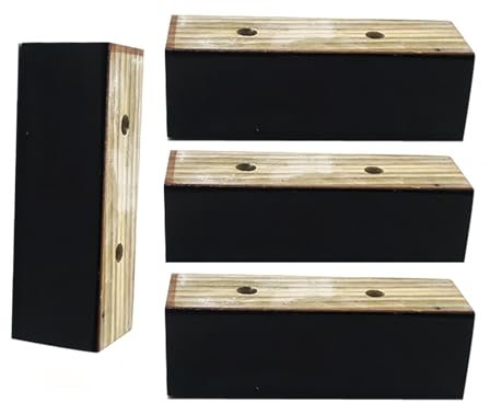 Lot de 4 pieds en bois pour rehausseur de lit, canapé, commode, table, pieds de 5 cm de hauteur