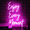 Enjoy Every Moment Neon Sign Pink Letter Neon Lights Words Neon Light Up Sign Enjoy LED Signs for Wall Decor Neon Lights Signs for Bedroom Bar Restaurant Salon Party Decor