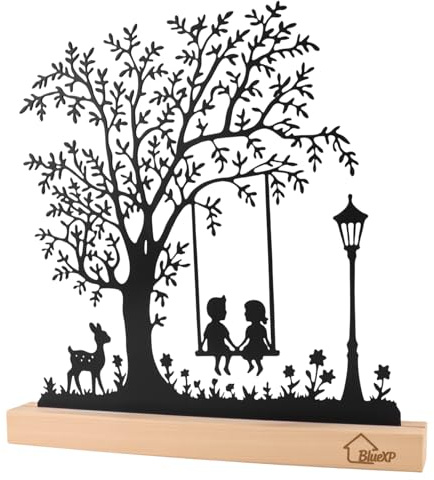 BlueXP Figura Árbol Niños Columpio Metal Decoración