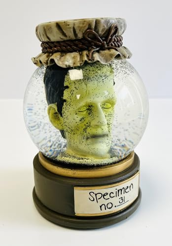 My Square Mile Halloween Specimen Frankenstein Globe Decoration, Black Gitter Glass, Gothic Laboratory Style,
