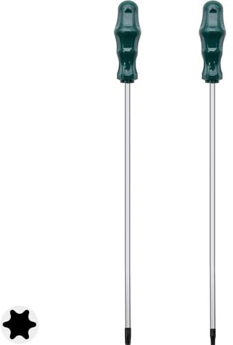 Fixinus Torx-skruvmejselset, T15 T20, 300 mm längd, 12-tums magnetisk torx-skruvmejsel med hål, extra lång