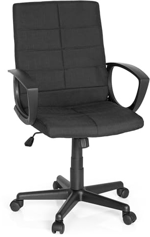 MyBuero 725302 Bürostuhl STARTEC CL300 Stoff Schwarz ergonomischer Schreibtischstuhl, Büro-Drehstuhl zum Arbeiten und Relaxen im Home-Office