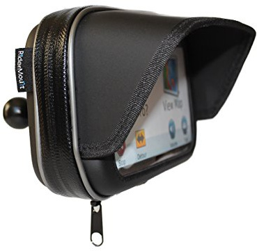 RiderMount Sunshade GPS Case with RAM type 1 ball (Medium)