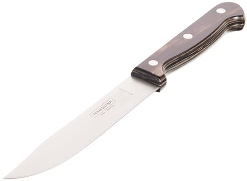 Tramontina - Cuchillo de Cocina - Polywood con Lámina de Acero Inoxidable y Mango de Madera Tratada - Castaño - 15 cm