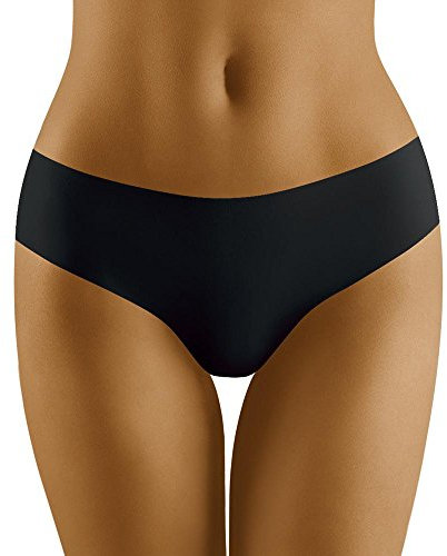 Wolbar Dame Slip Unterhose Normaler Bund Unterwäsche WB401, Schwarz,S