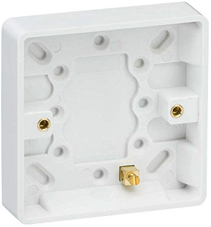 Curved Edge Single 16mm Pattress Box with Earth Terminal