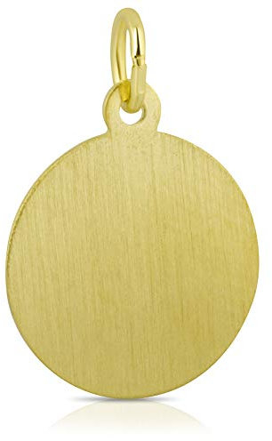 Unbekannt Gravurplatte Gelbgold 585 Gold 14k rund 14 mm Anhänger inklusive Gravur Kettenanhänger Ketten Goldschmuck