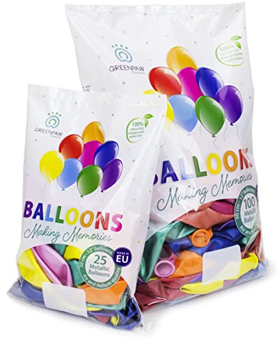 Luftballons gemischte Farben - 100% Reiner NATURLATEX - Premium Qualität - Latex Party Ballons - Metallic Ballons - Geburtstag Dekoration - Bunte Luftballons 50