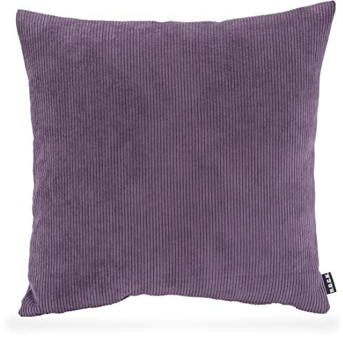 H.O.C.K. Cord Wave Kissen inkl. Füllung Kissen Dekokissen Zierkissen in verschiedenen Größen Herbst/Winter (45x45cm, lila - aubergine)