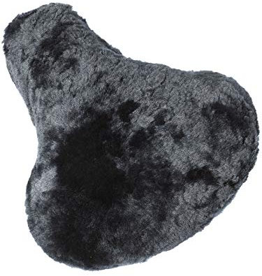 Harrys-Collection Fahrradsattelbezug aus Merino Lammfell, Größen:27 x 24 cm, Farben:dunkelgrau