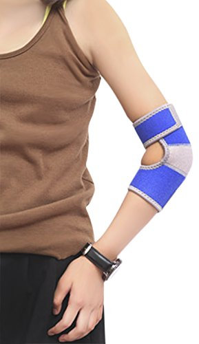 IPENNY Kinder Ellenbogenbandage mit Klettverschluss Ellenbogenschoner Bandage Rutschfeste Verstellbare Ellbogenstütze Schutzpolster Ausrüstung Kompression für Sport Tennis Volleyball Fußball Tanzen