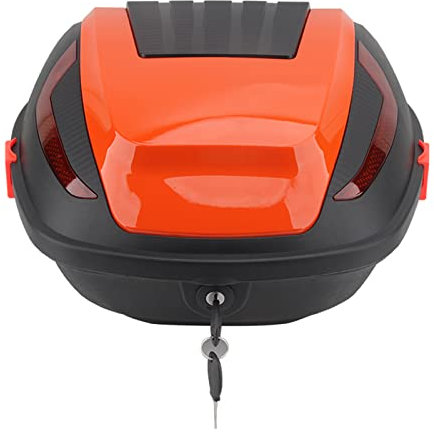 ZXCASDF Topcase Motorradkoffer, Top Case Universal, Für Roller, Motorrad, Mofa & Quad Aufbewahrungskofferroller Kann Helme,Orange