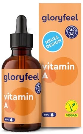 Vitamin A Tropfen hochdosiert - 5000 I.E (1500µg) pro Tagesdosis - 50ml (1700 Tropfen) echtes Vitamin A (Retinylpalmitat) in MCT-Öl gelöst - Laborgeprüft ohne Zusätze in Deutschland hergestellt