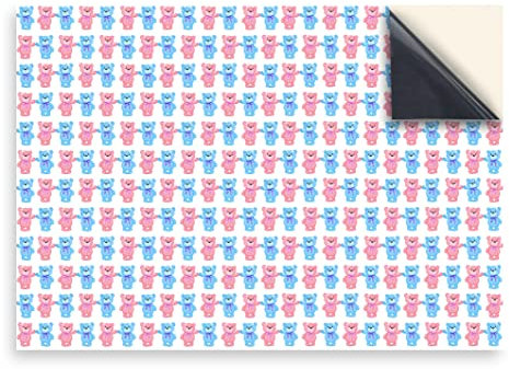 Stick & Go Repositionable Self Adhesive Dolls House Wallpaper 1:12 Scale (1 Sheet) - Nursery Teddy Bear Wallpaper - No. 110