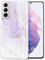 Togestar für Samsung Galaxy S21 FE 5G Hülle Marmor, [MoonRiver Series 2022 Design] Ultra Dünn Glänzend Aesthetic TPU Silikon Handyhülle, Flexible Schutzhülle Marble Case Cover, Lila