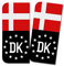 Finest Folia 2 x Kennzeichen Sticker passgenau für EU Feld 11x5cm Design Aufkleber für Nummernschild Folie KFZ Schwarz oder mit Fahne waschstraßenfest R167 (03 Dänemark, Mit Flagge)